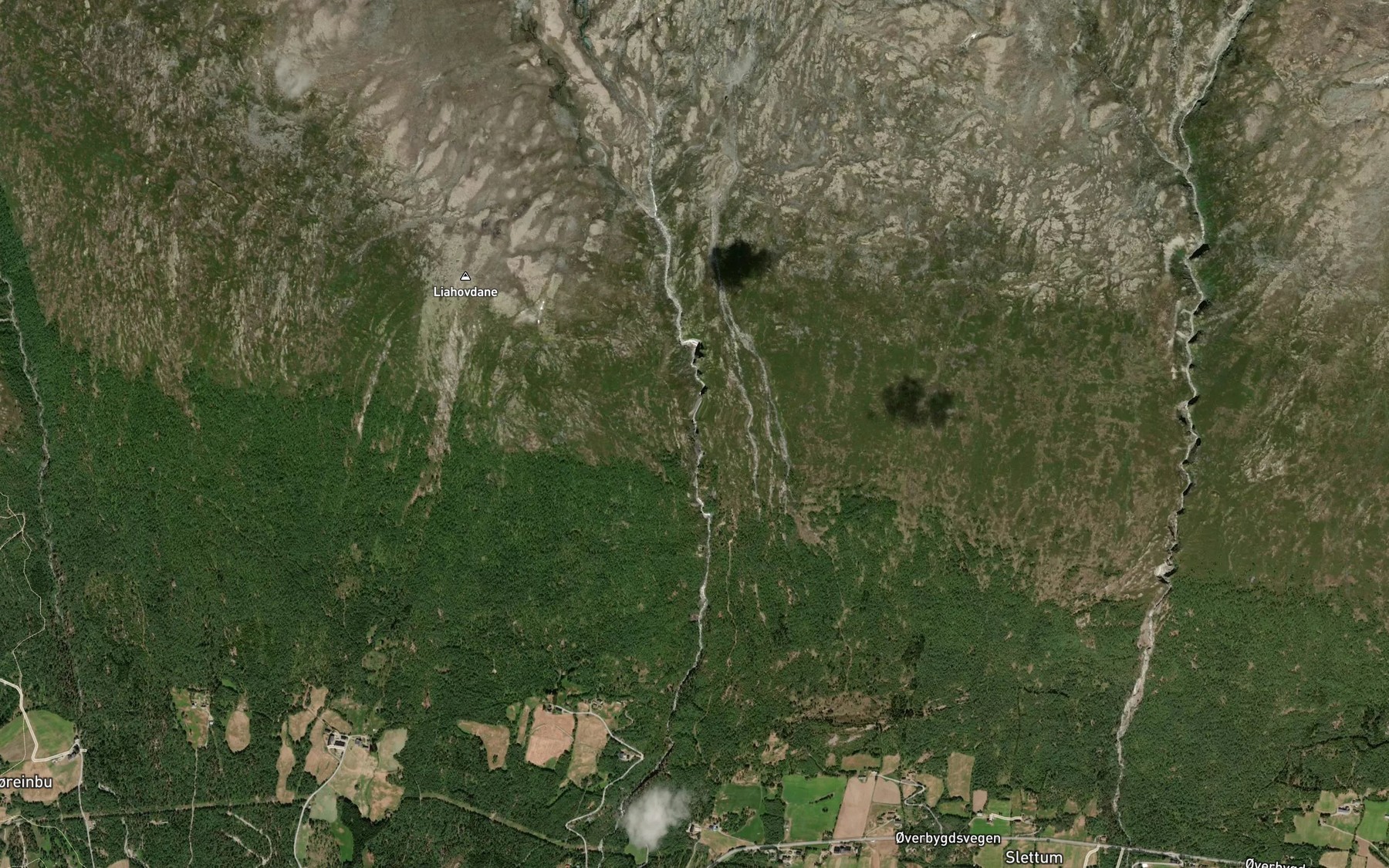 Satellite map of the Fjellfossen
