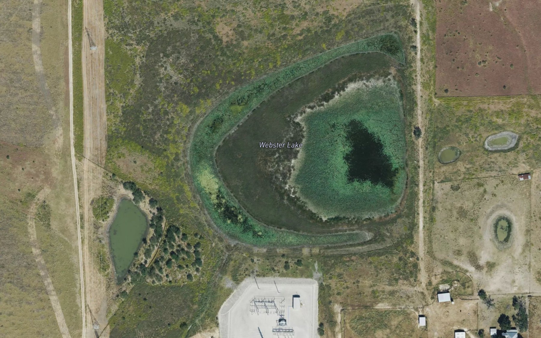 Satellite map of the Webster Lake
