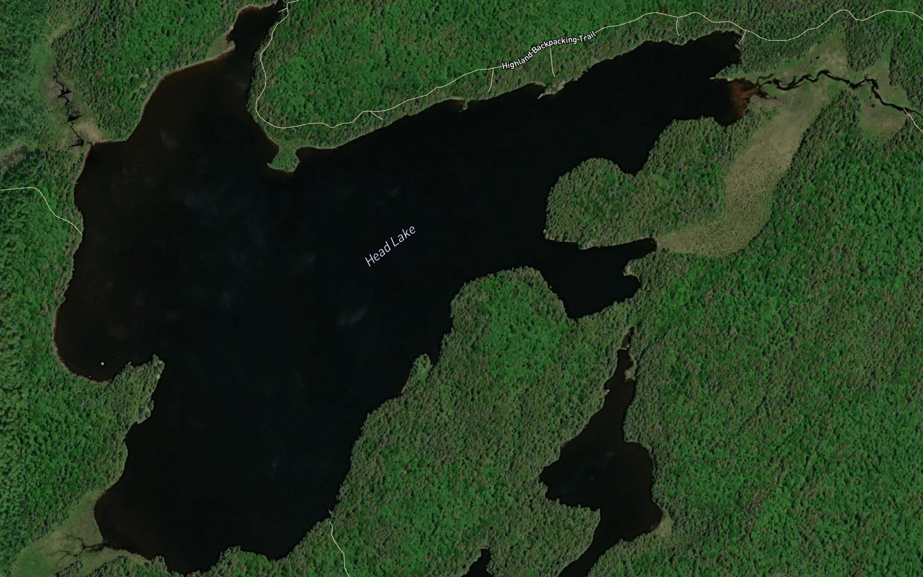 Satellite map of the Head Lake