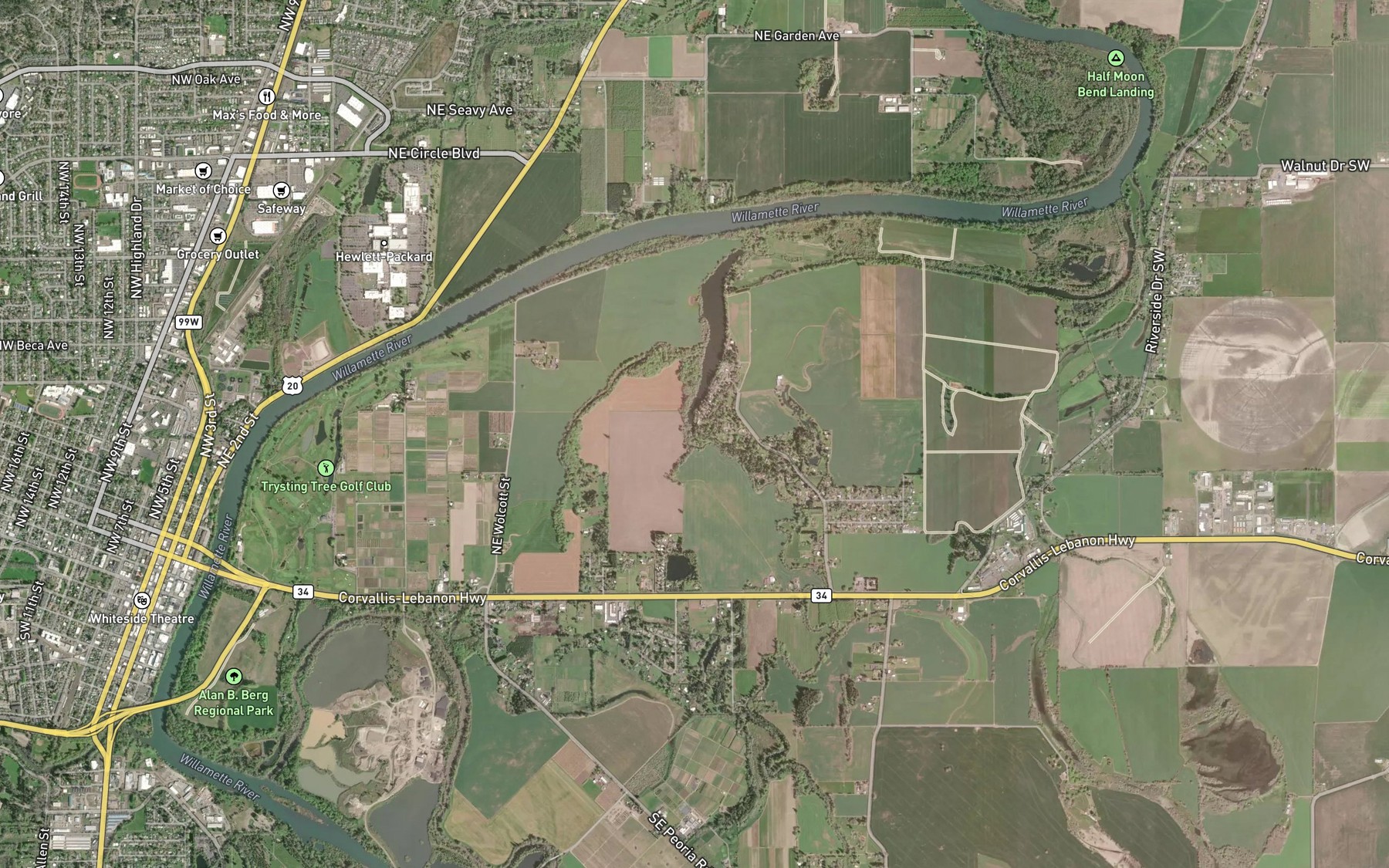 Satellite map of the Owl Creek