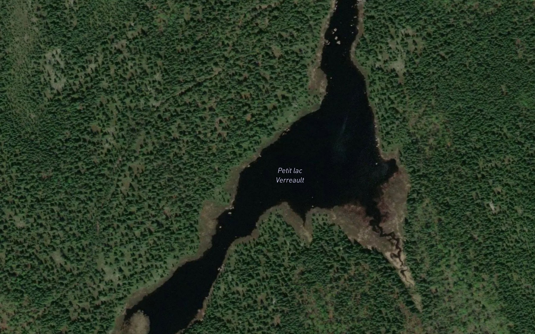 Satellite map of the Petit lac Verreault