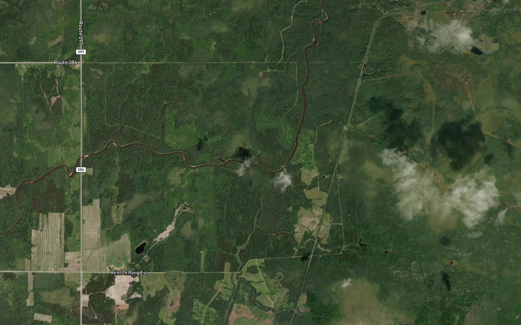 Satellite map of the Cours d'eau Laplante