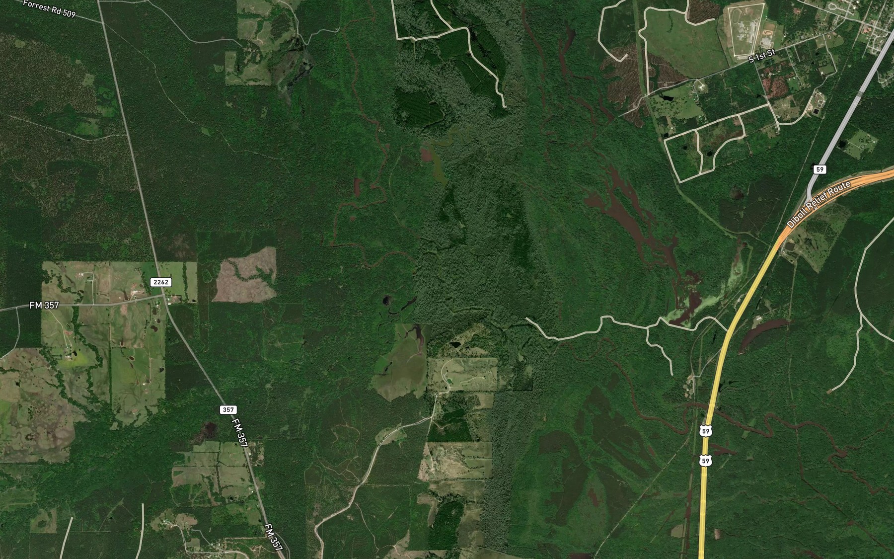 Satellite map of the Alabama Creek