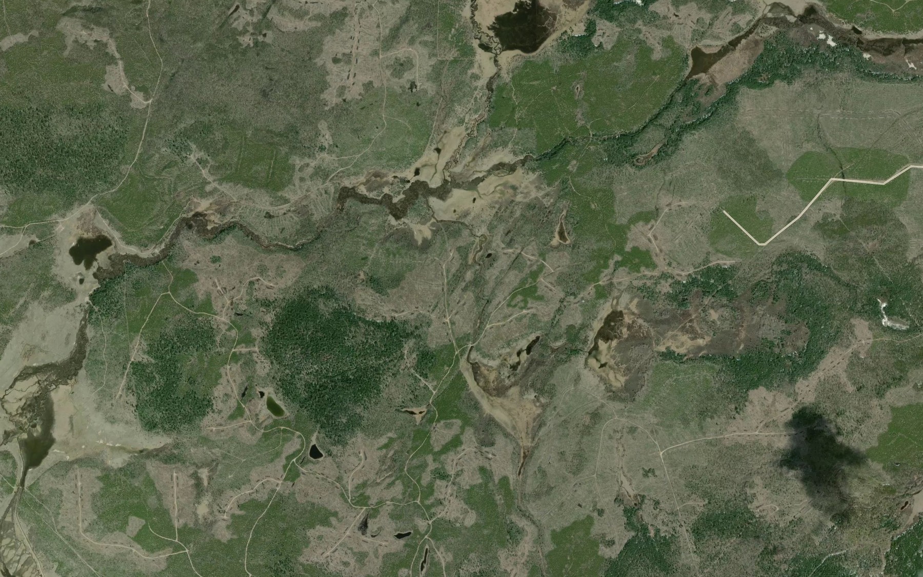 Satellite map of the South Anahim Creek