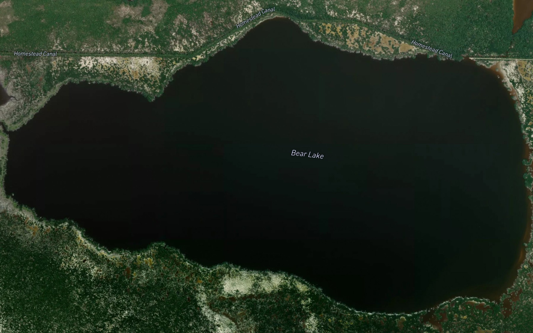 Satellite map of the Bear Lake