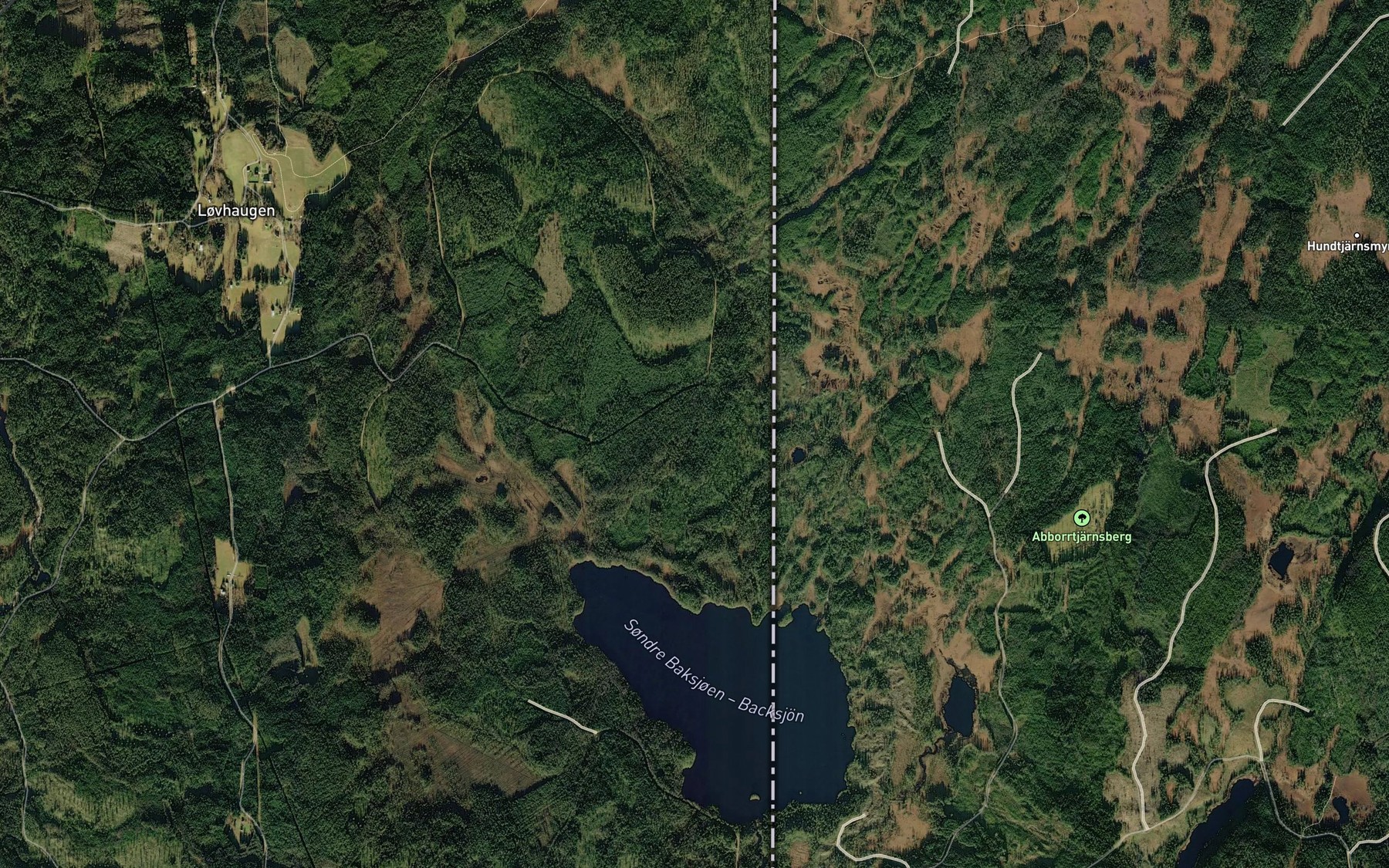 Satellite map of the Baksjoen