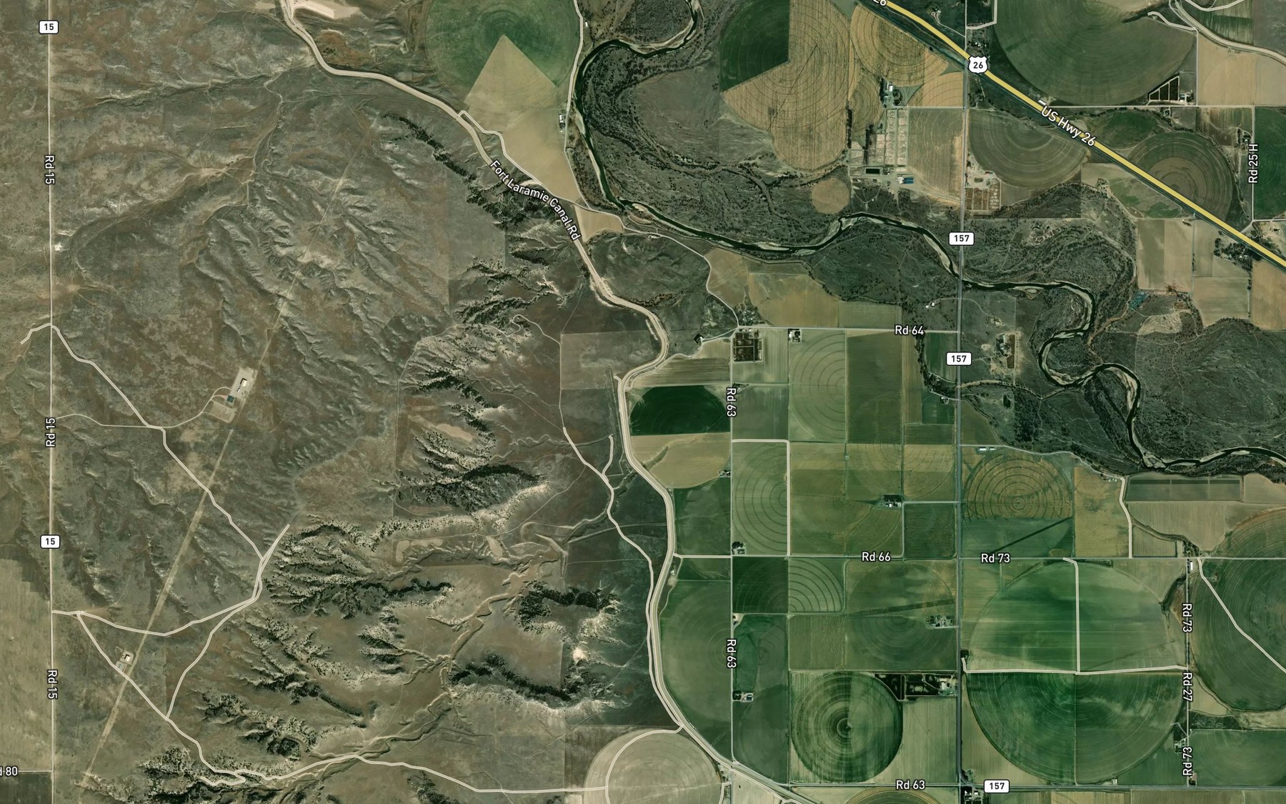 Satellite map of the Detention Dike B-3 Reservoir