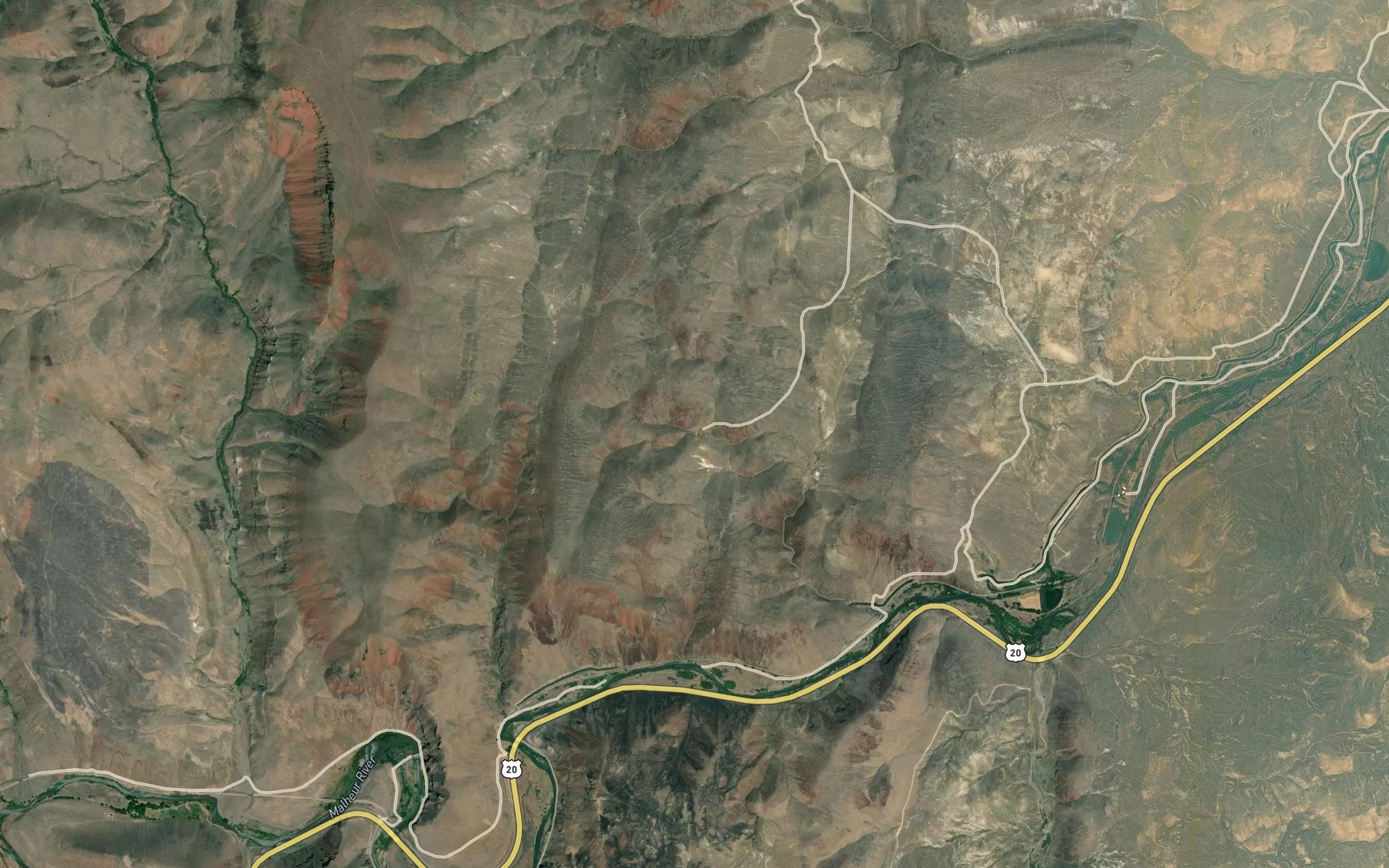 Satellite map of the Lost Creek Reservoir