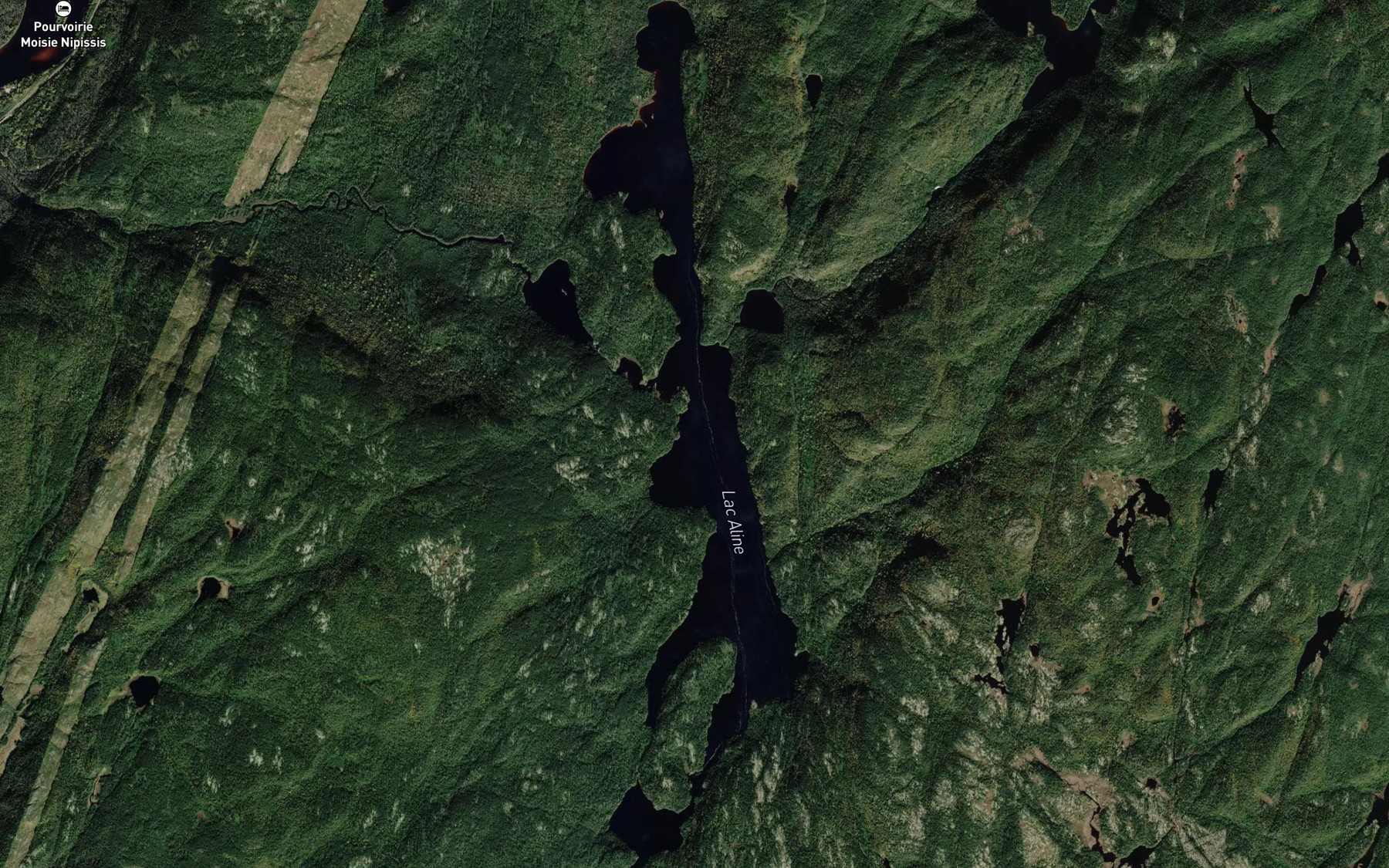 Satellite map of the Lac Aline