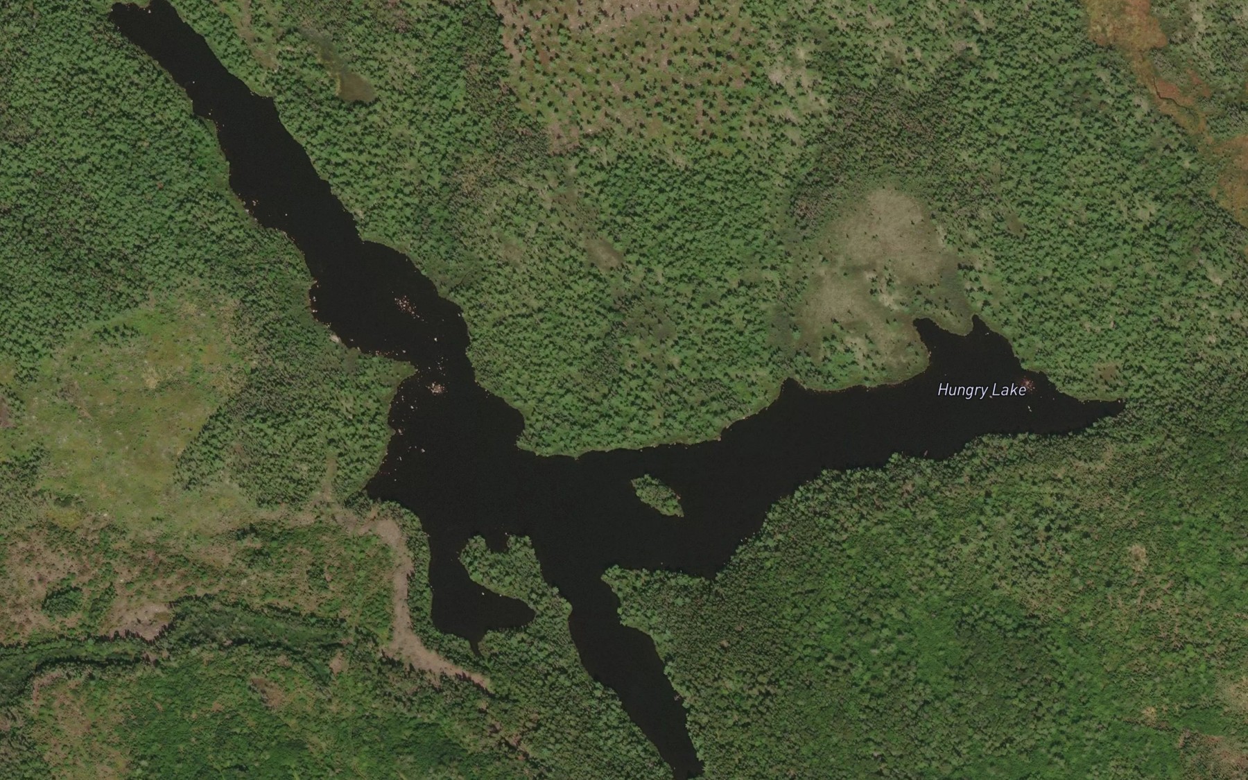 Satellite map of the Hungry Lake