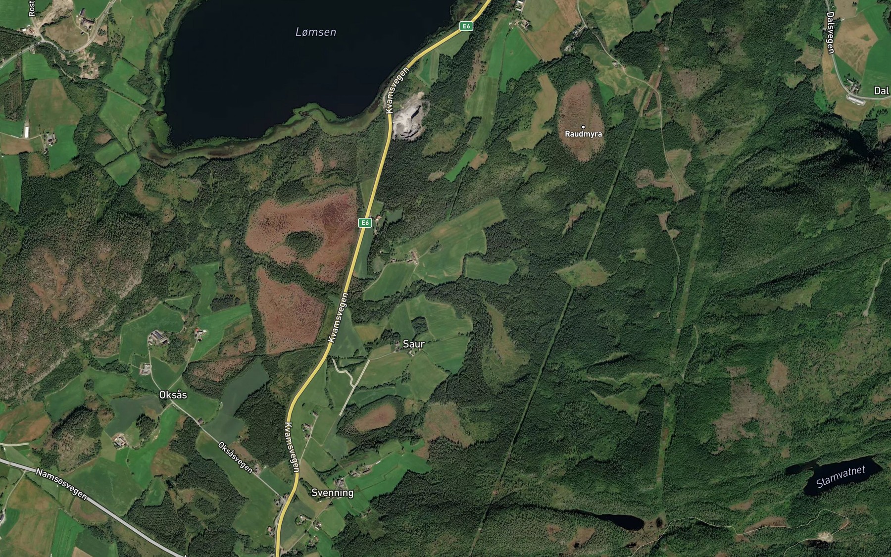 Satellite map of the Skjetndalsbekken