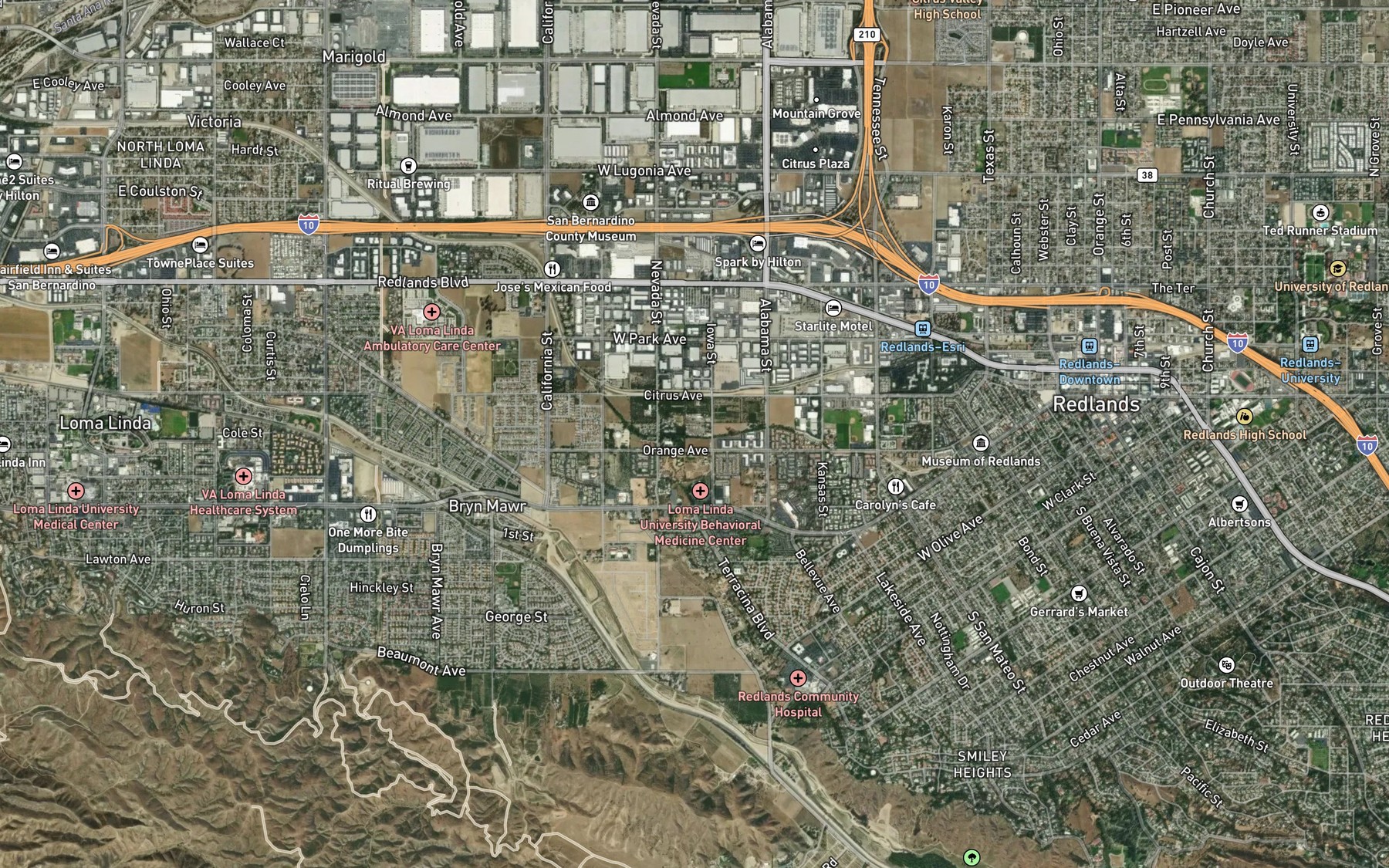 Satellite map of the Morey Arroyo