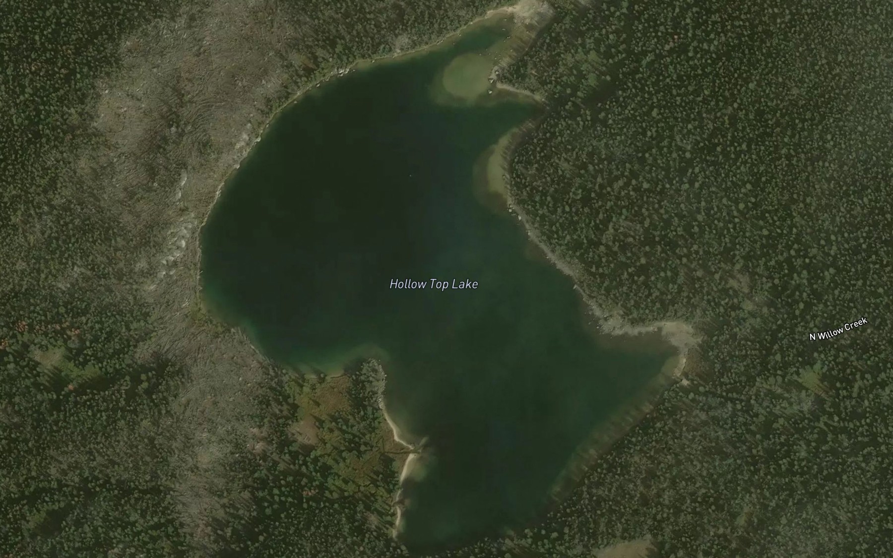 Satellite map of the Hollow Top Lake