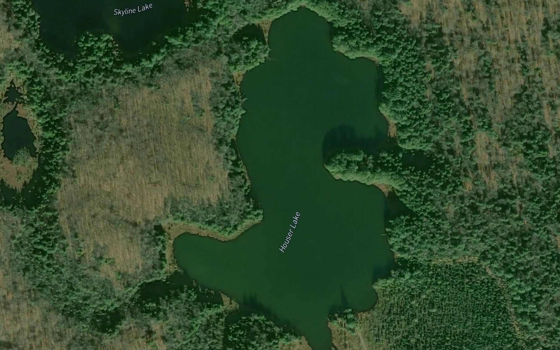 Satellite map of the Houser Lake