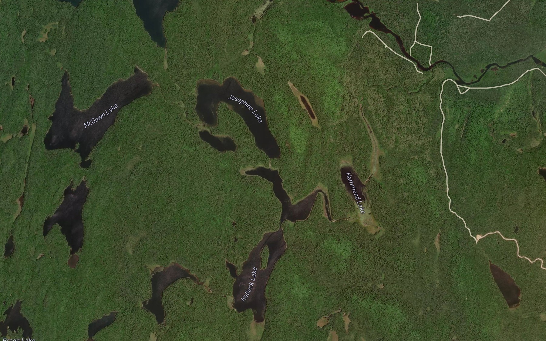 Satellite map of the Josephine Creek
