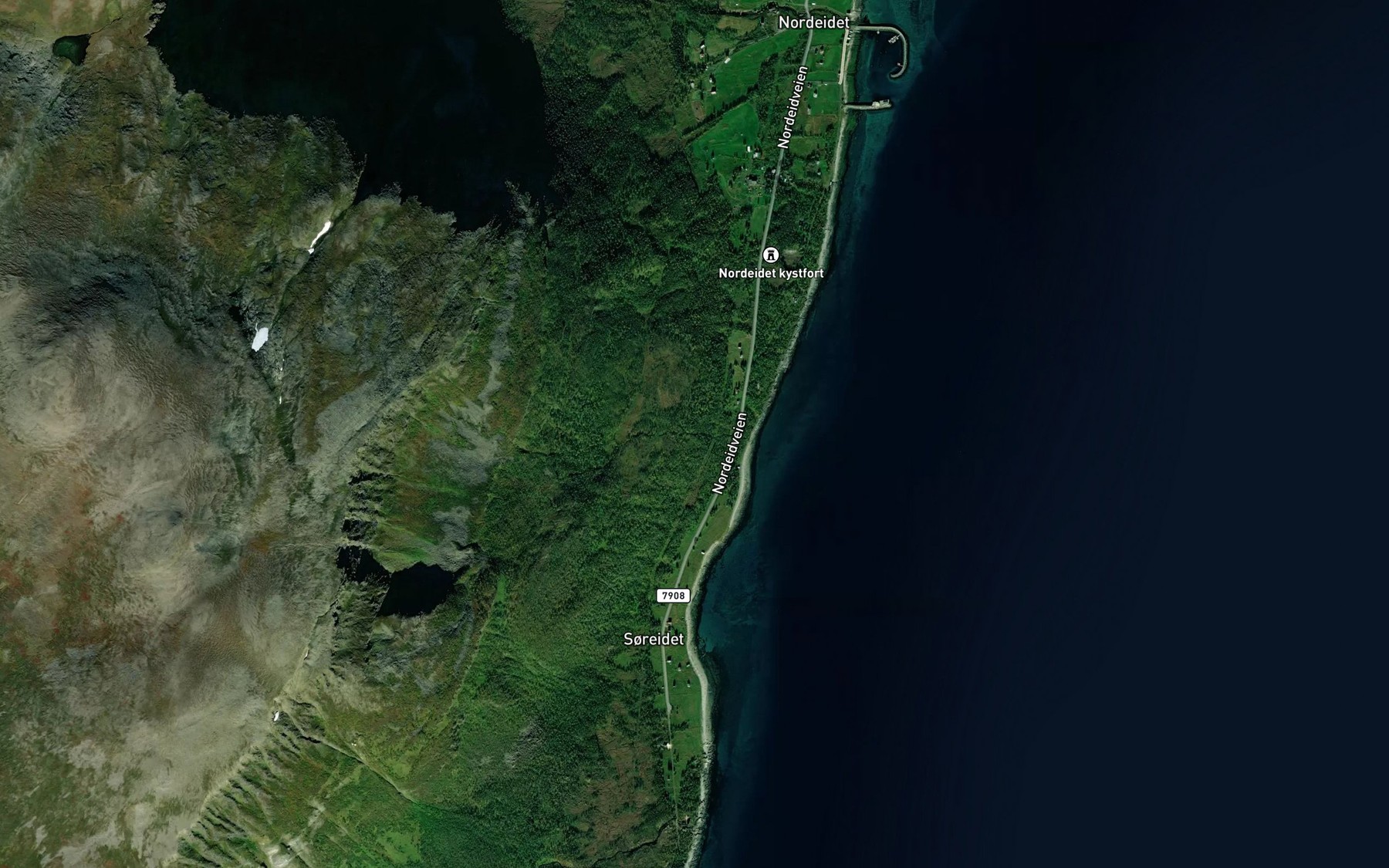 Satellite map of the Vikelva