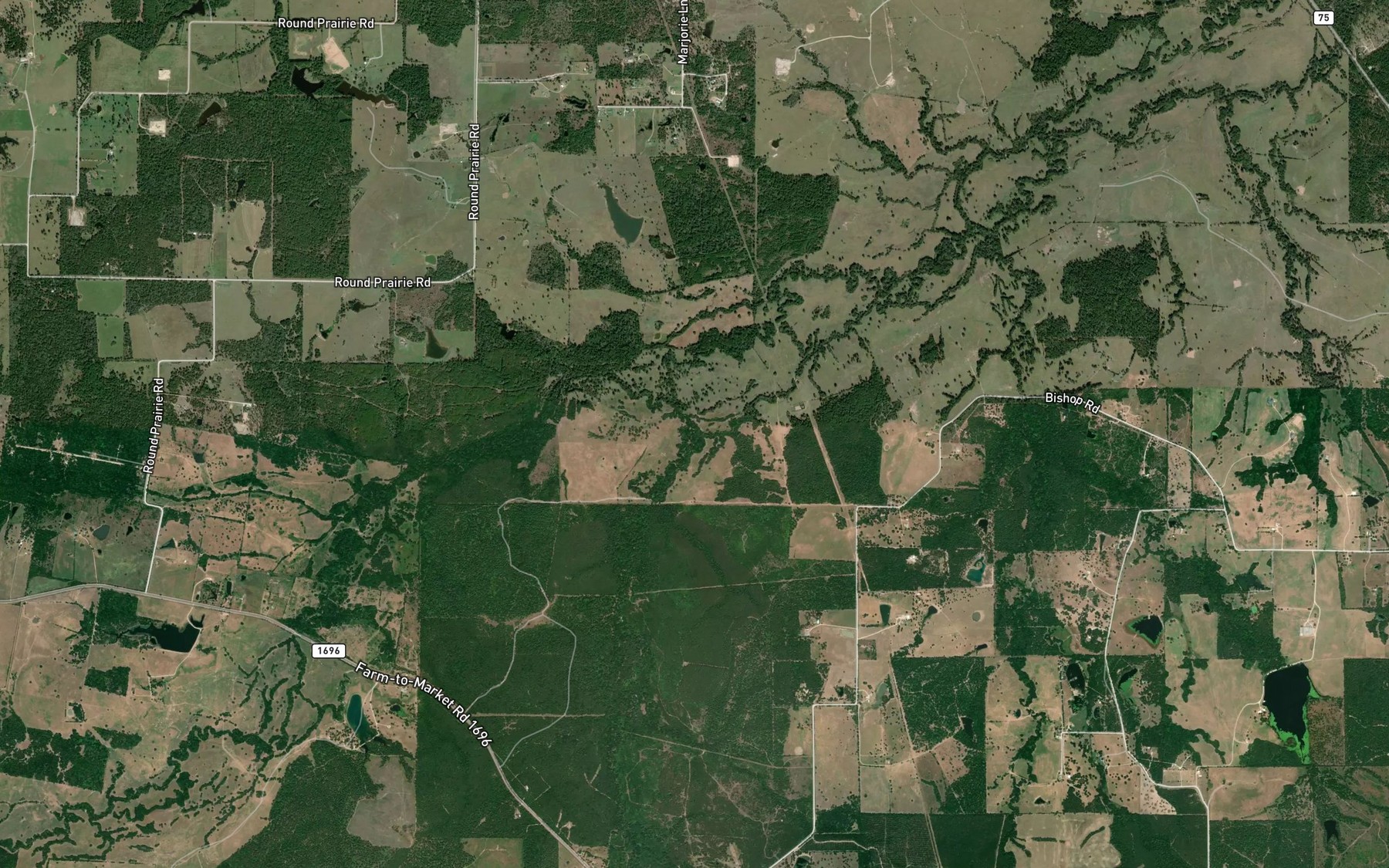 Satellite map of the Bear Creek