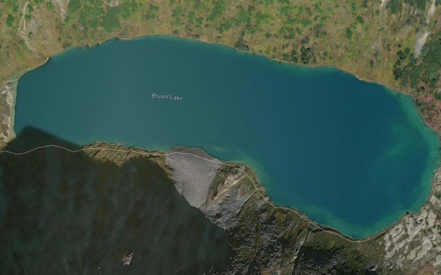 Satellite map of the Bryant Lake