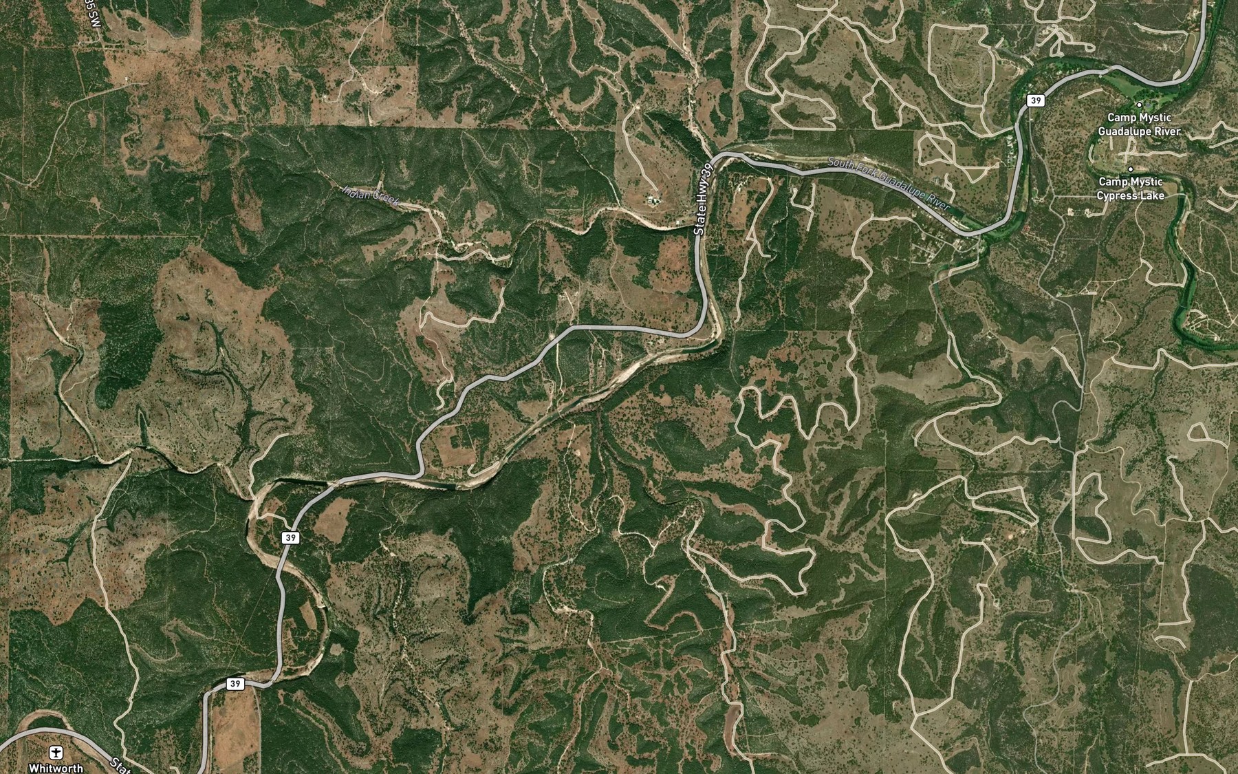 Satellite map of the Spur Branch