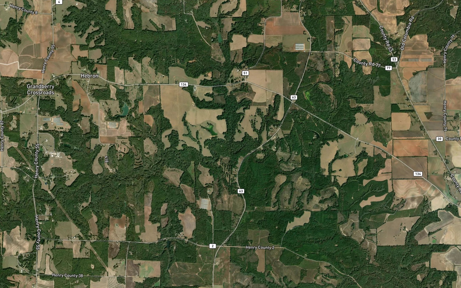 Satellite map of the Stevenson Creek