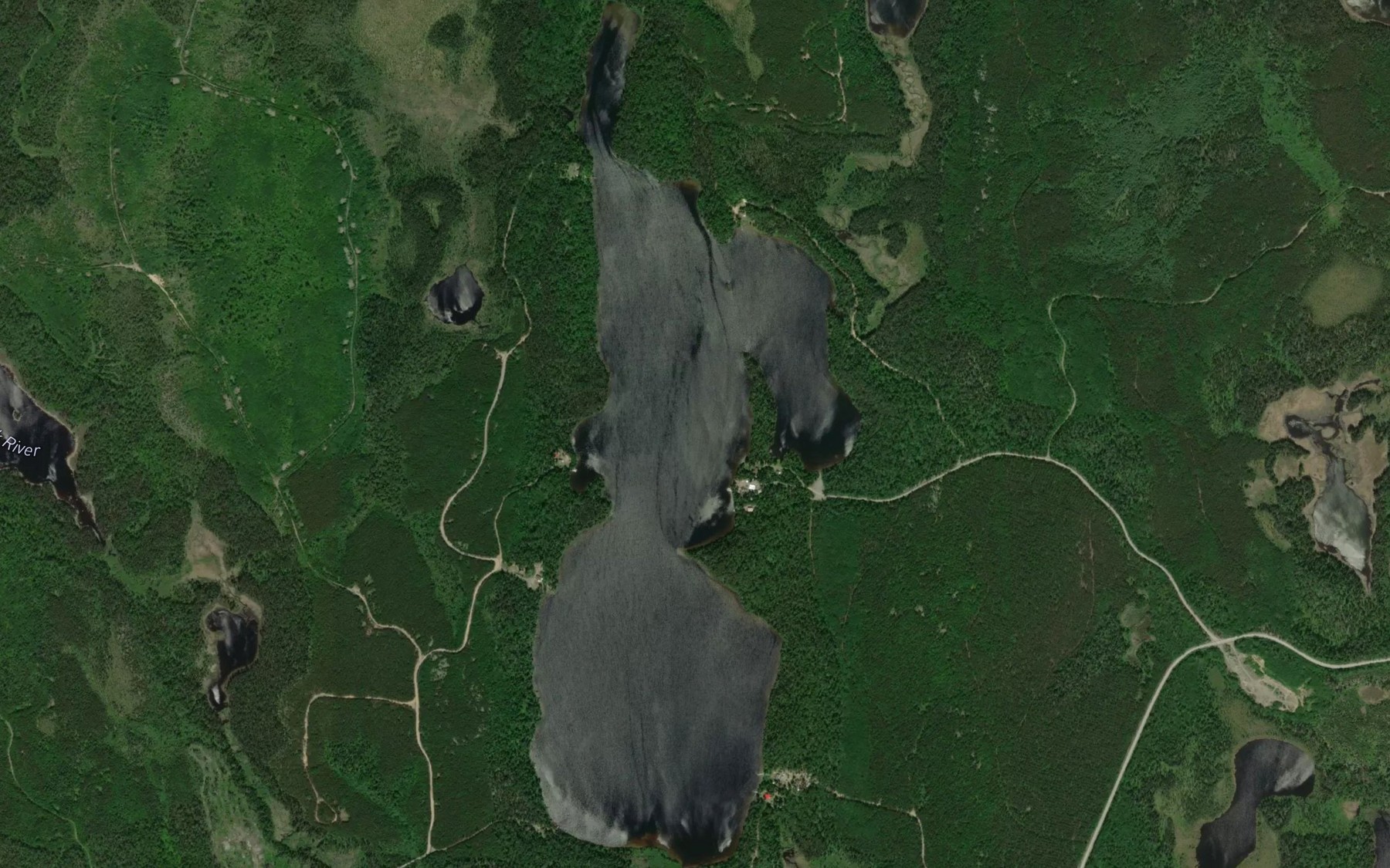 Satellite map of the Splitrock Lake