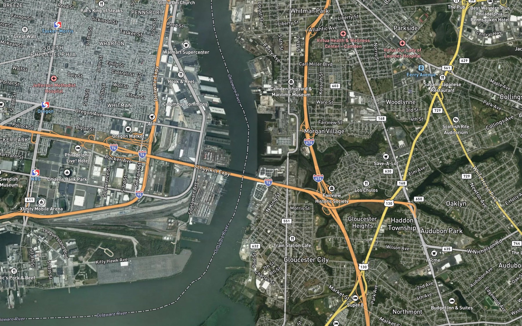 Satellite map of the Newton Creek