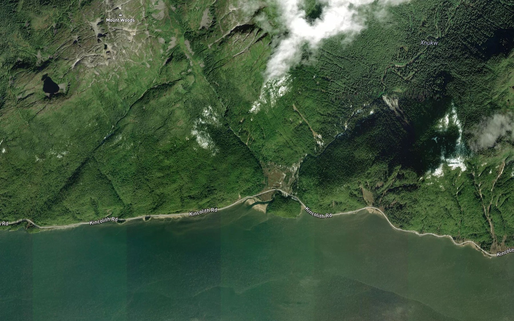 Satellite map of the Inouk River