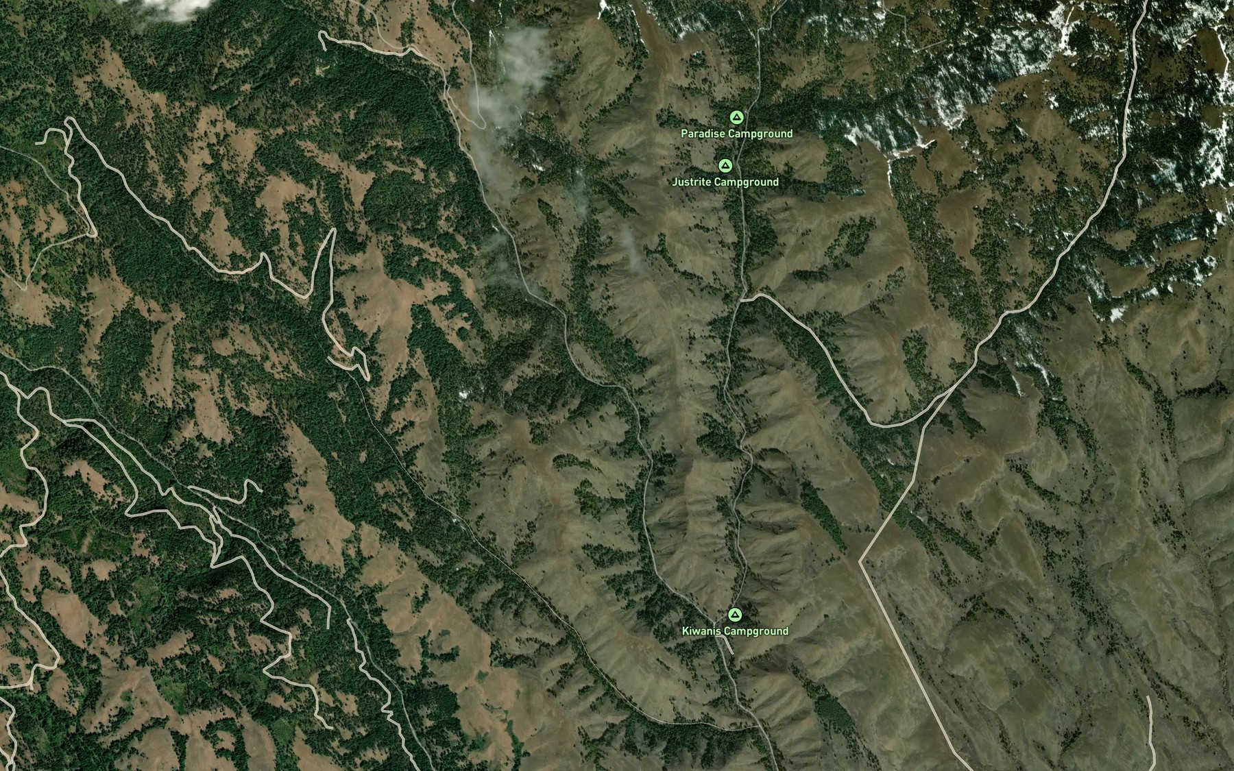 Satellite map of the Porcupine Creek