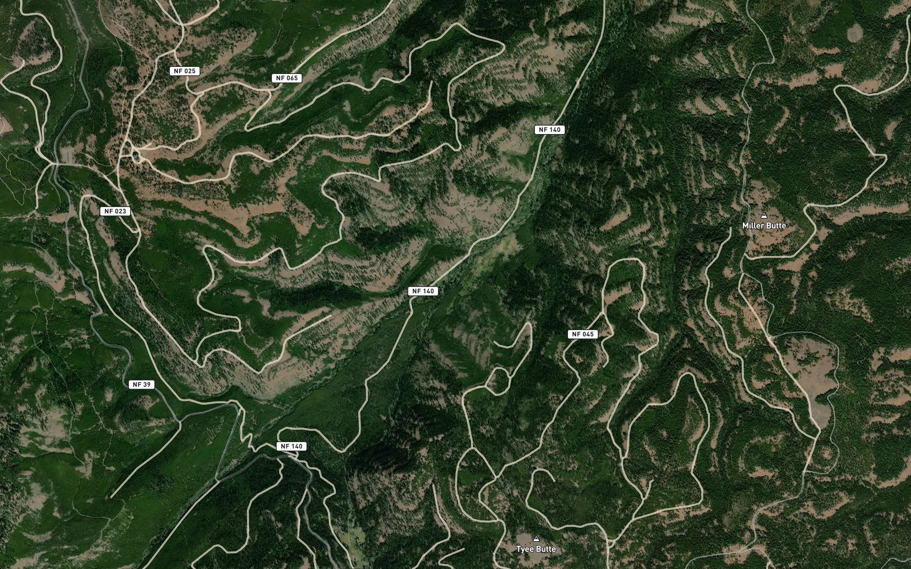 Satellite map of the Lick Creek
