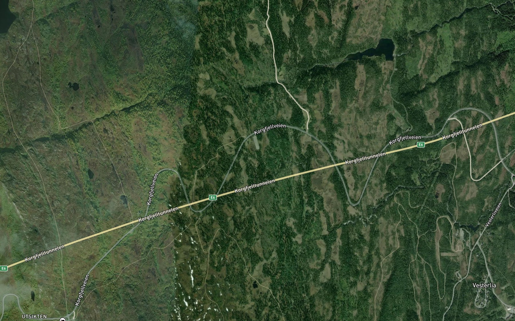 Satellite map of the Langnesbekken