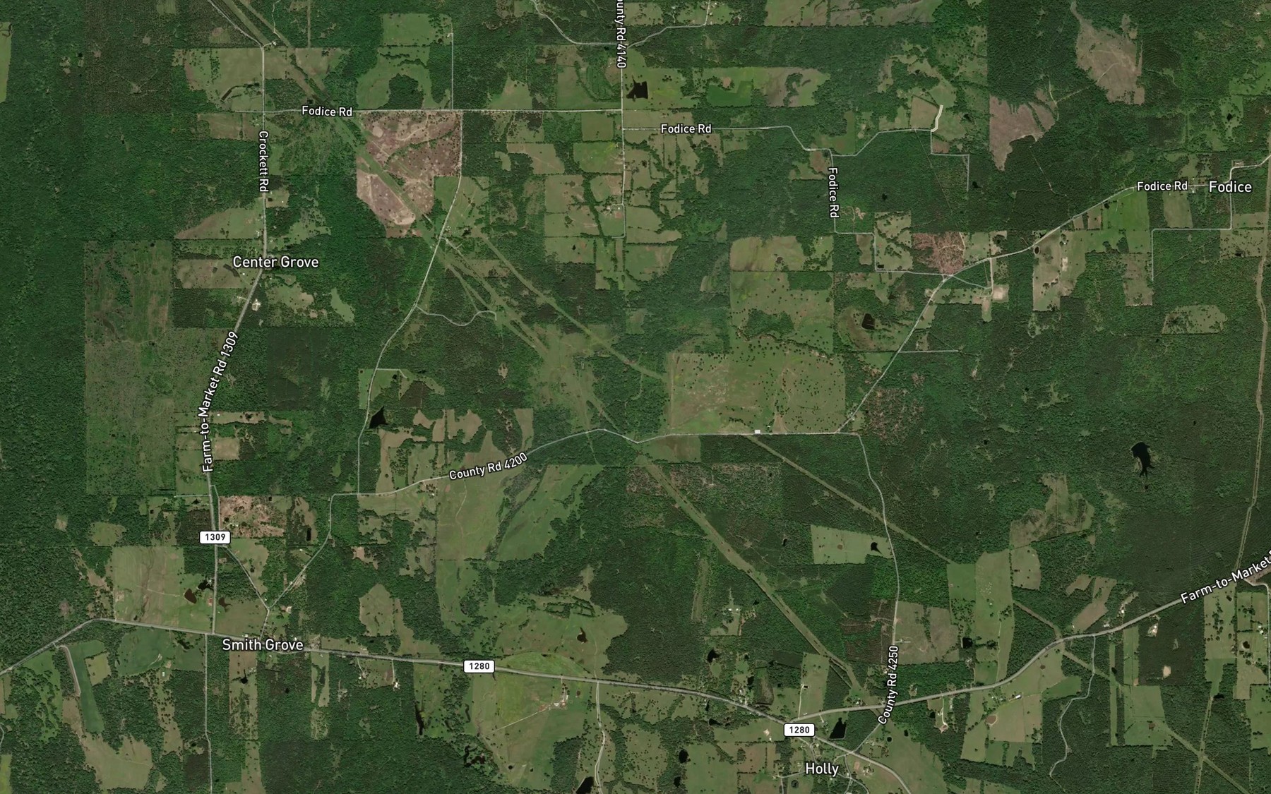 Satellite map of the Ridgeway Creek