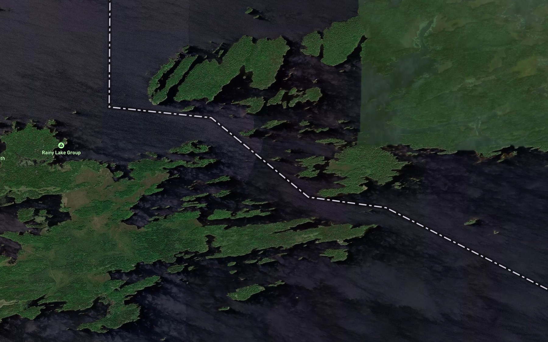 Satellite map of the Brule Narrows