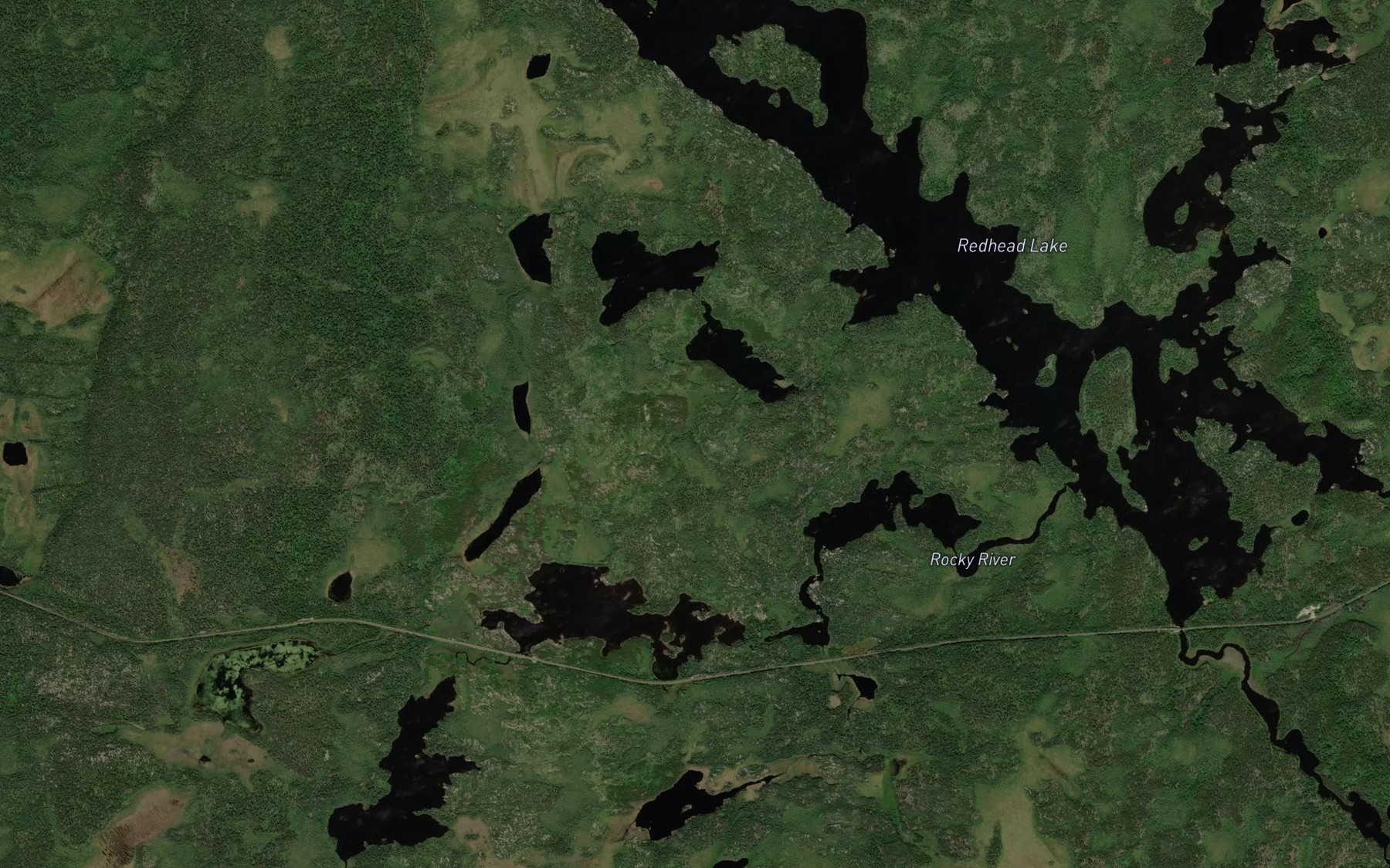 Satellite map of the Rocky River