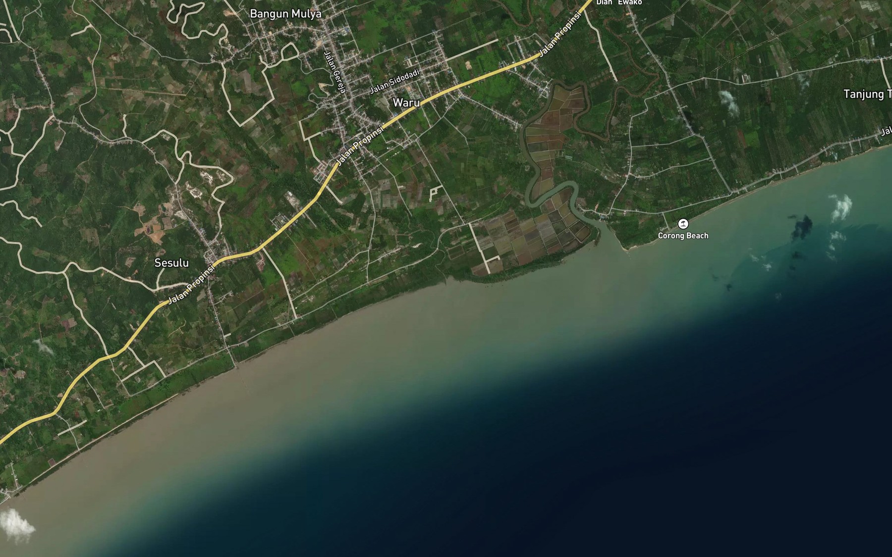 Satellite map of the Sungai Selusu
