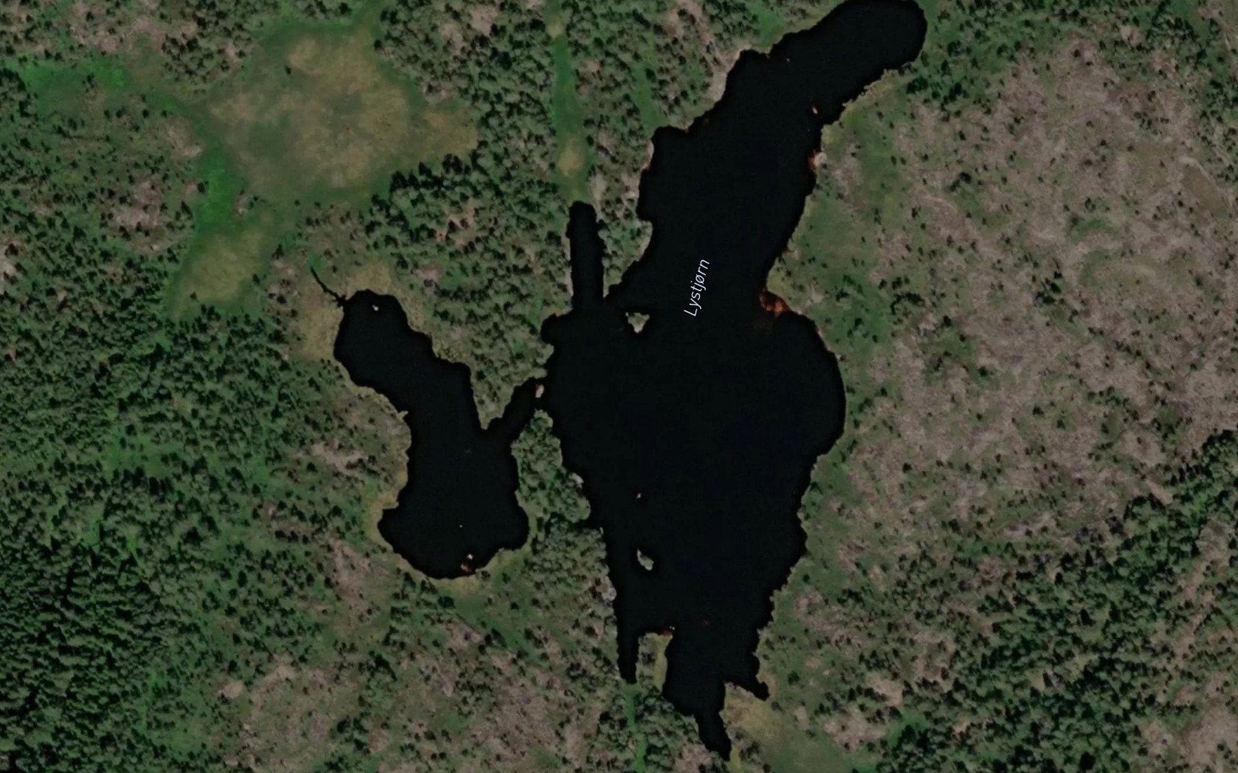 Satellite map of the Lysetjonn