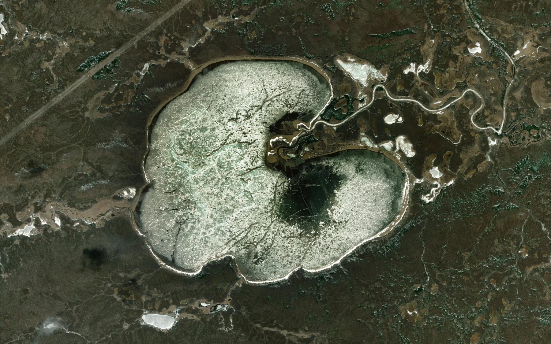 Satellite map of the Hunting Lake