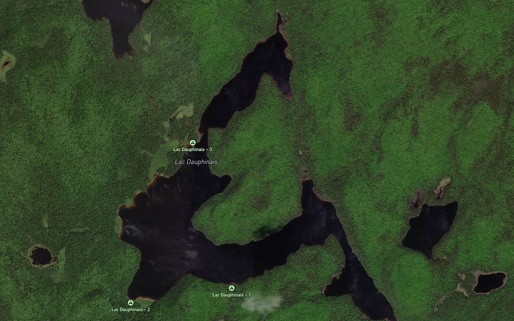 Satellite map of the Lac Dauphinais