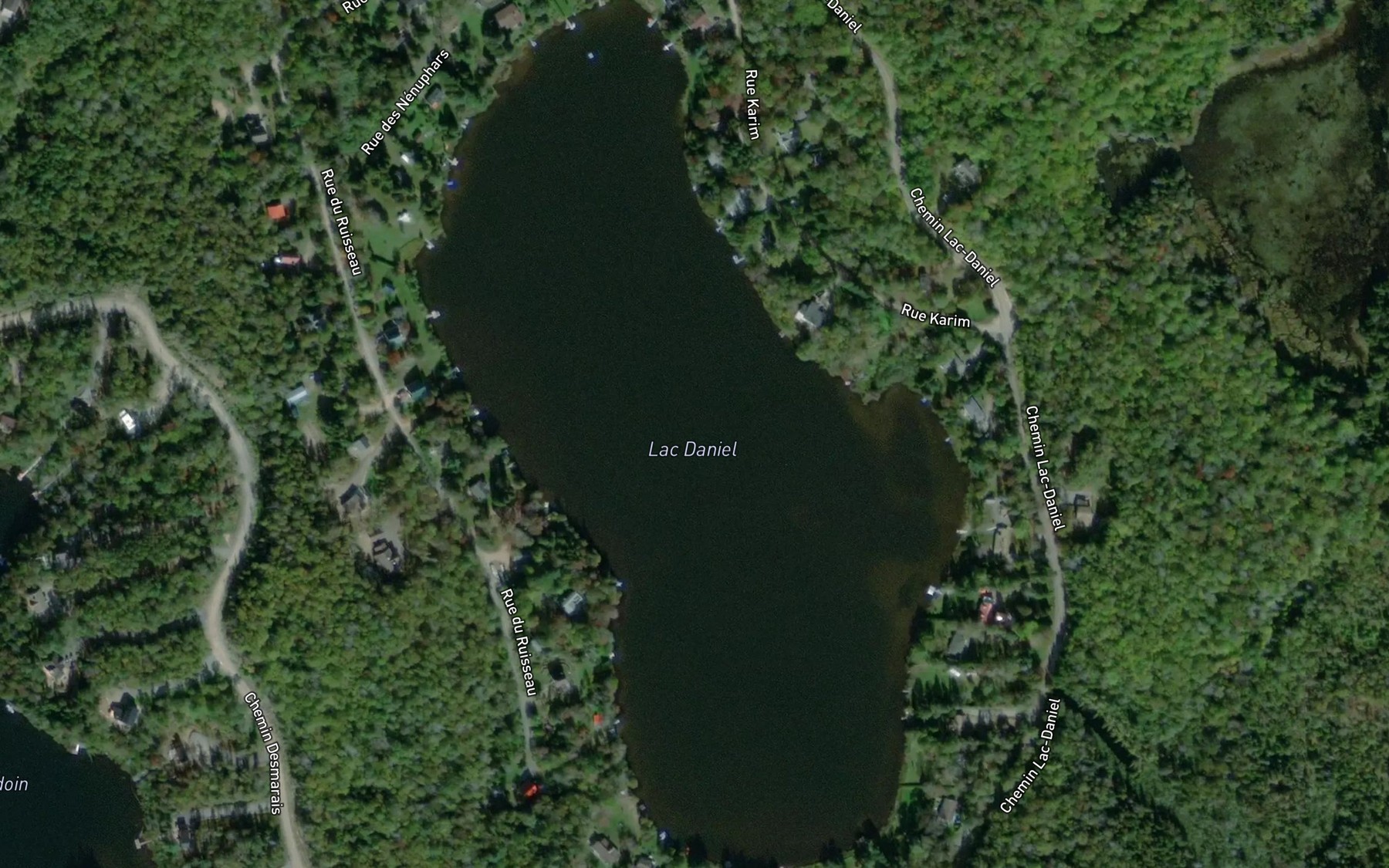 Satellite map of the Lac Daniel