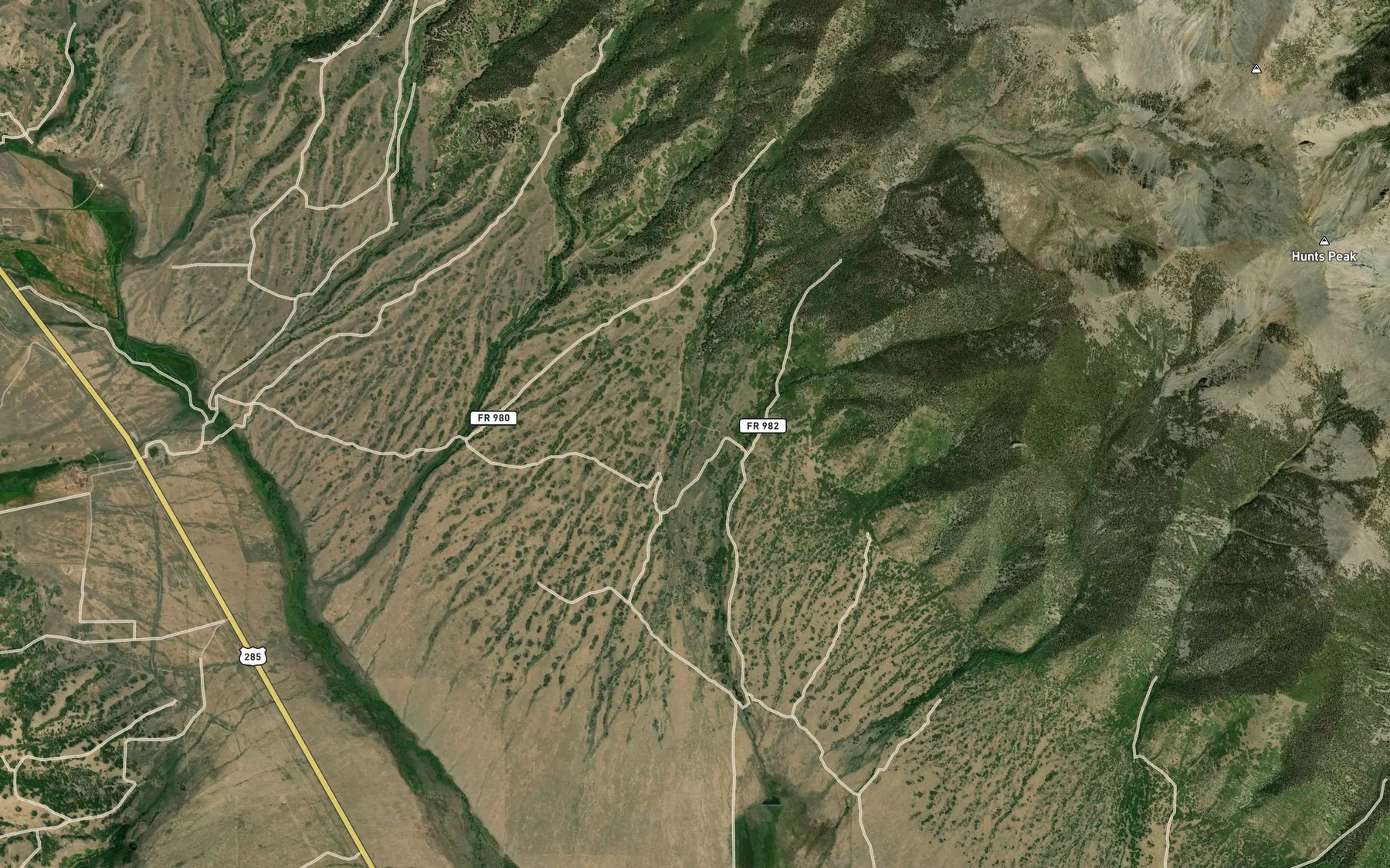 Satellite map of the South Rock Creek