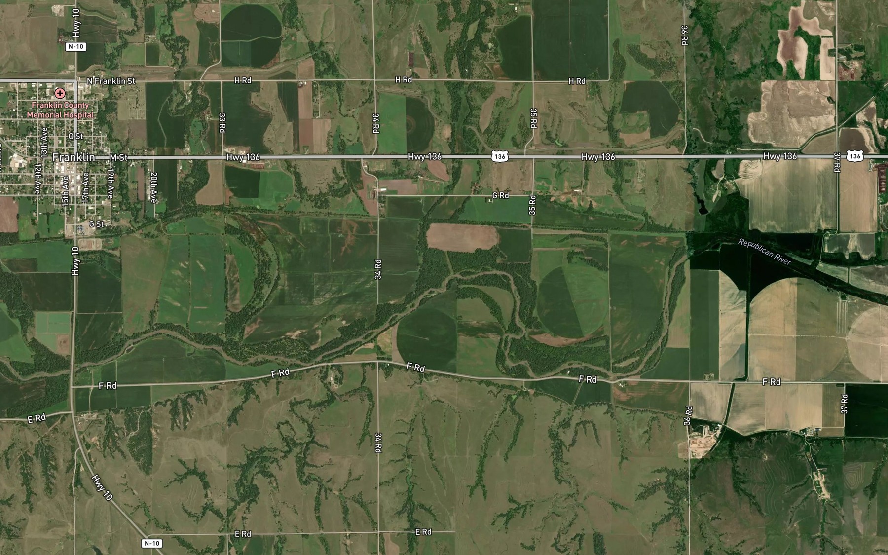 Satellite map of the Coates Creek