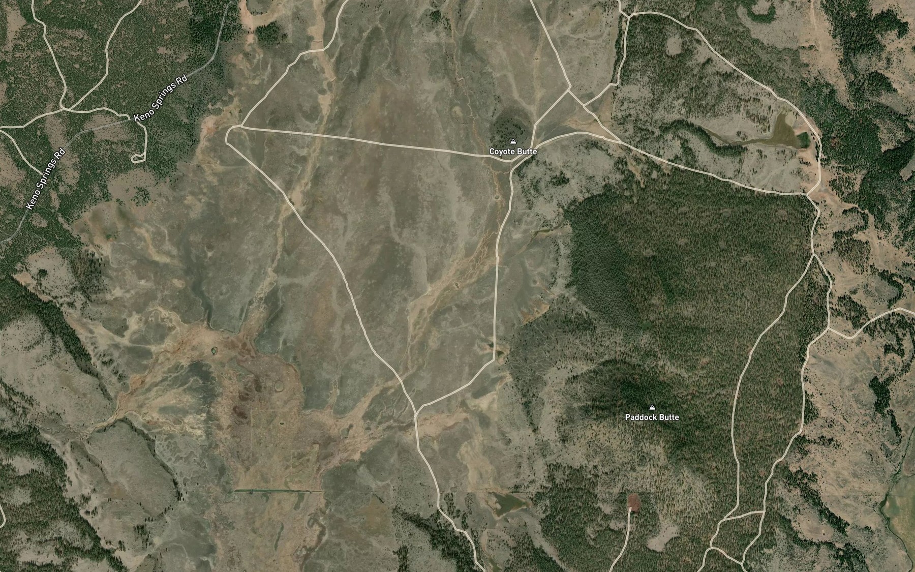 Satellite map of the Dry Prairie Number One Pond