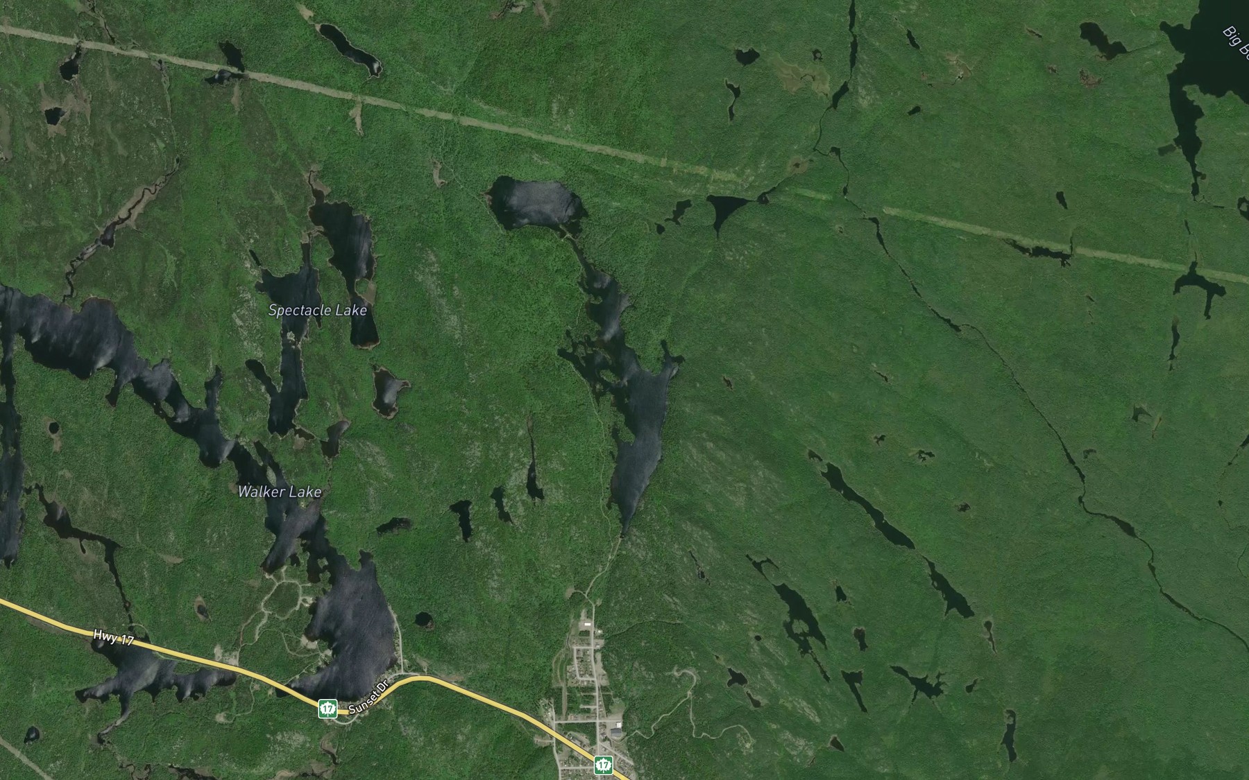 Satellite map of the Cook Lake