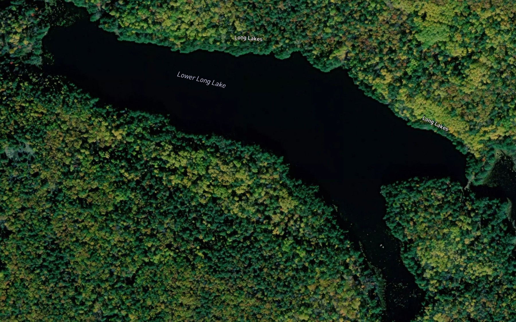 Satellite map of the Lower Long Lake