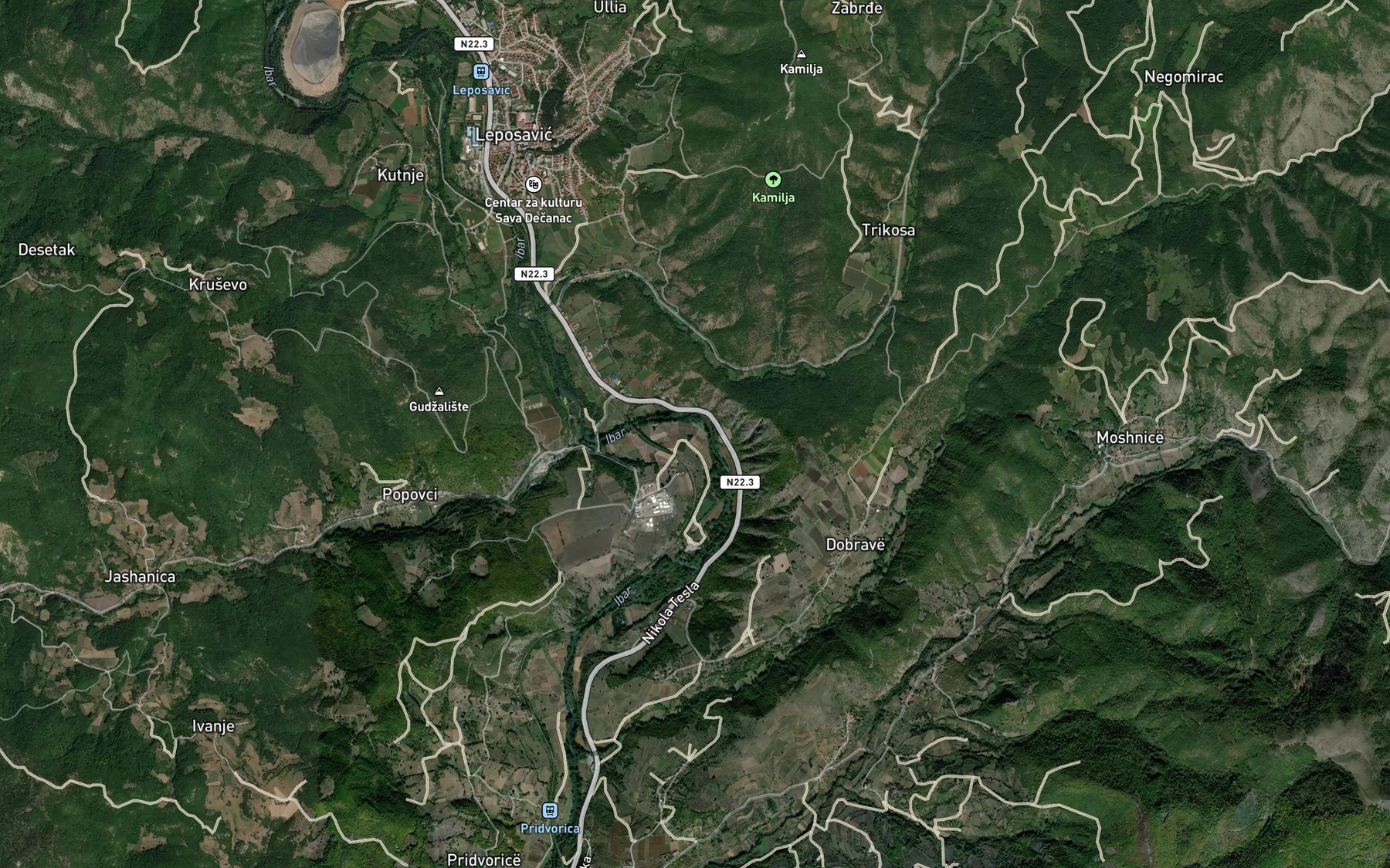 Satellite map of the Lumi Joshanice