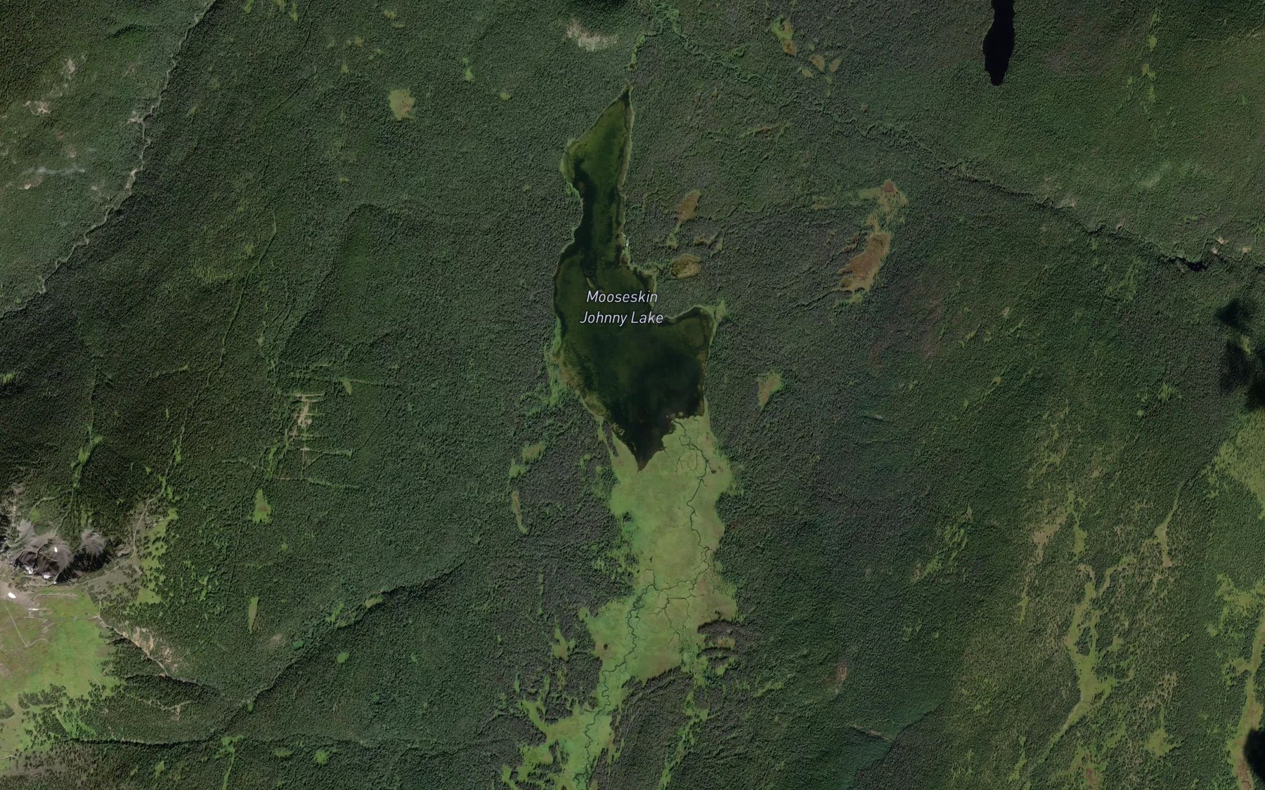 Satellite map of the Mooseskin Creek