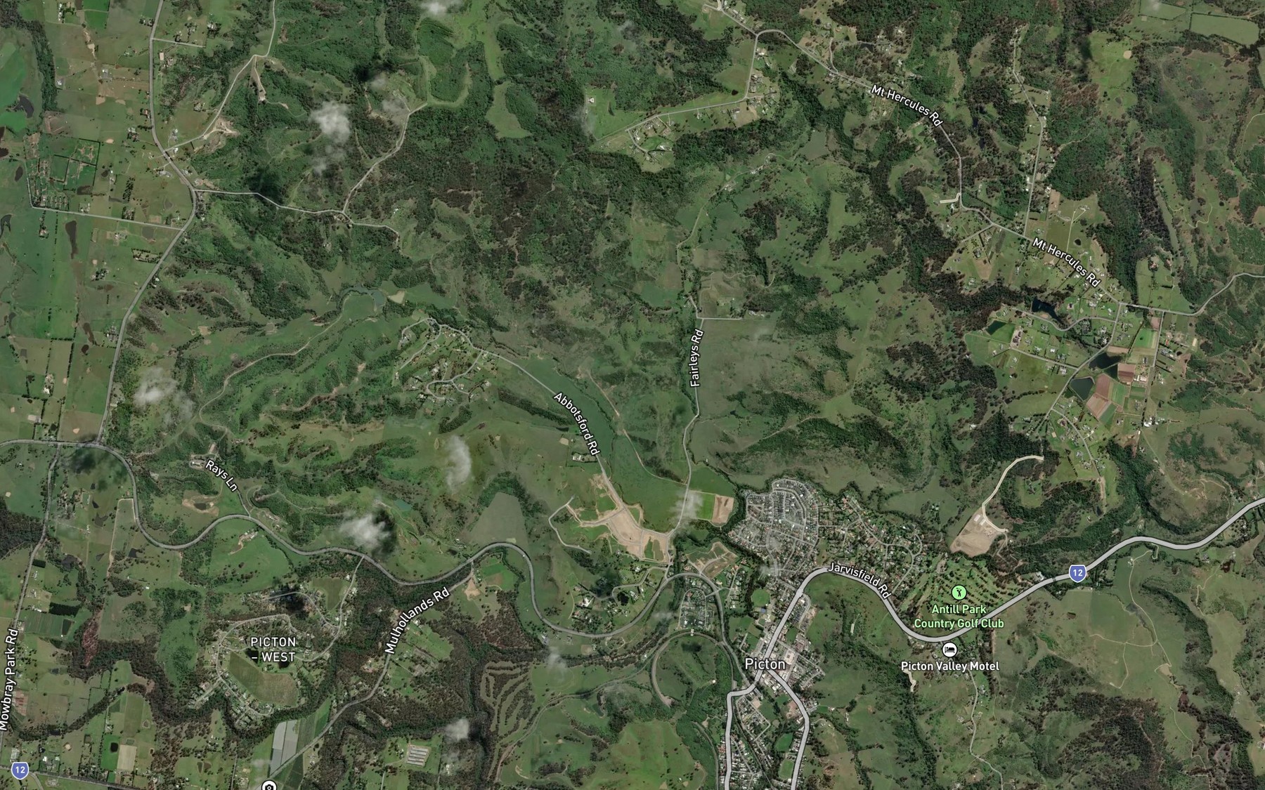 Satellite map of the Racecourse Creek