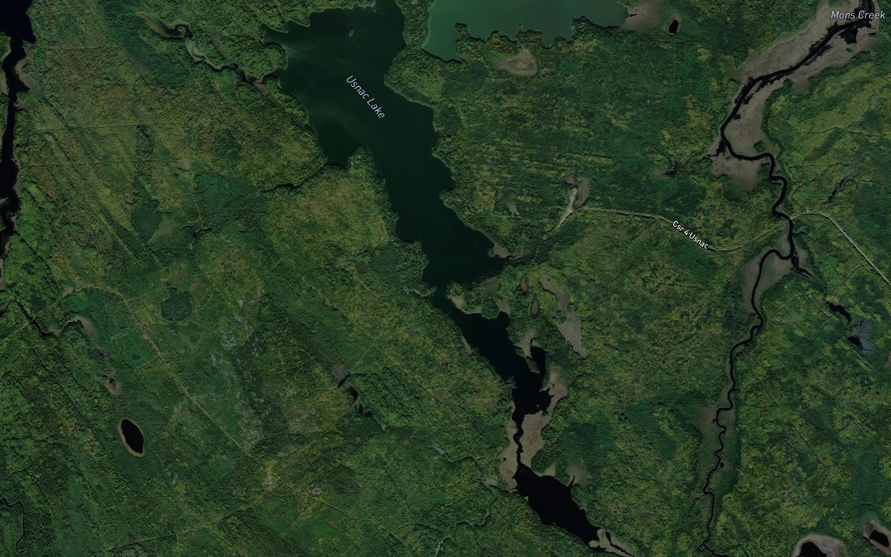 Satellite map of the Usnac Lake