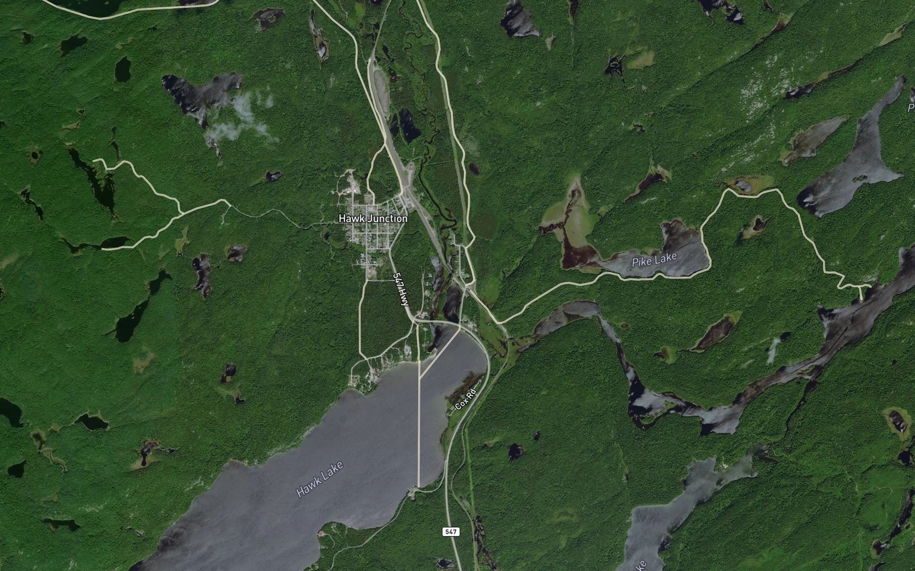 Satellite map of the McVeigh Creek