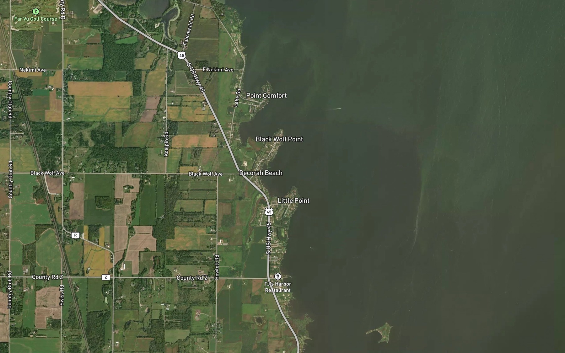 Satellite map of the Van Dyne Creek