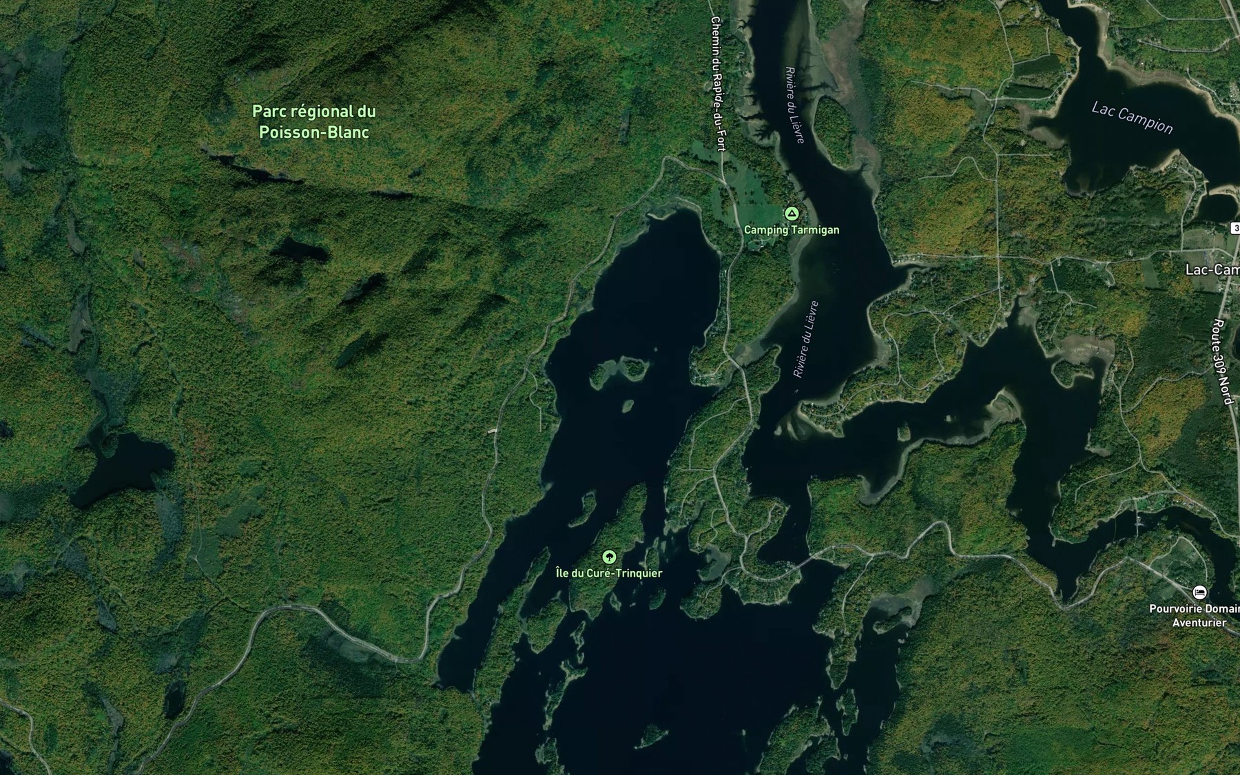 Satellite map of the Lac Cuillerier